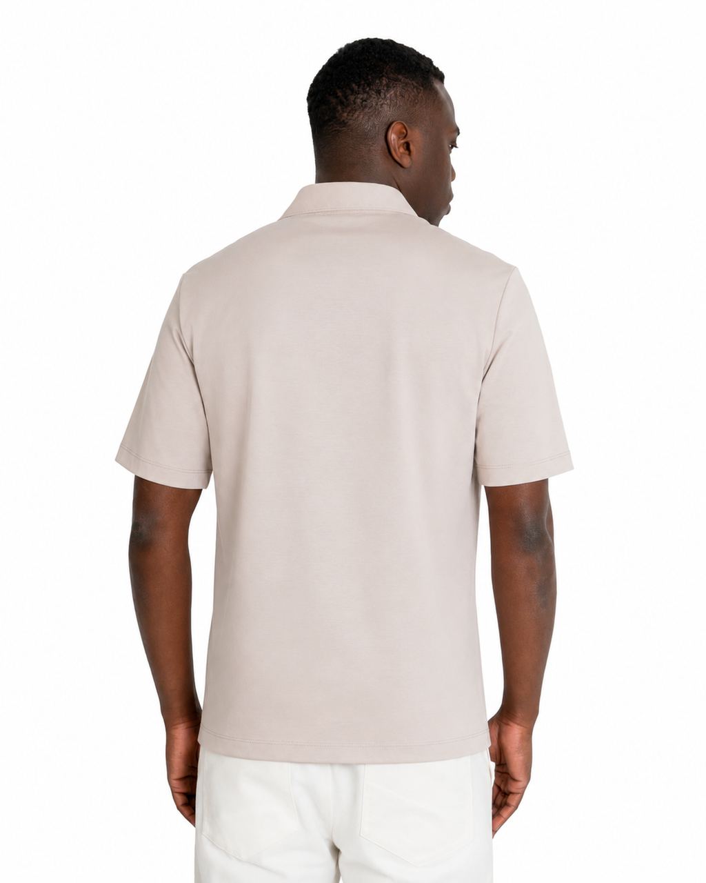 Polo Scollo V - Premium Mercerized Interlock Beige