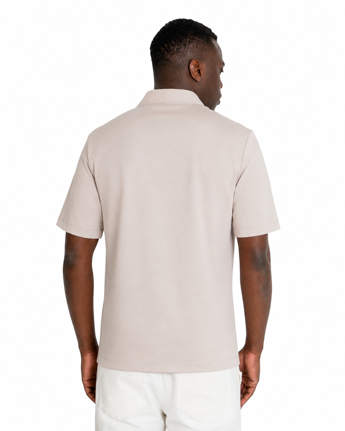 Polo Scollo V - Premium Mercerized Interlock Beige