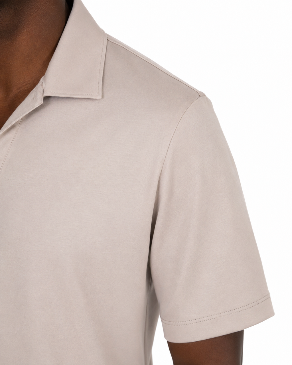 Polo Scollo V - Premium Mercerized Interlock Beige